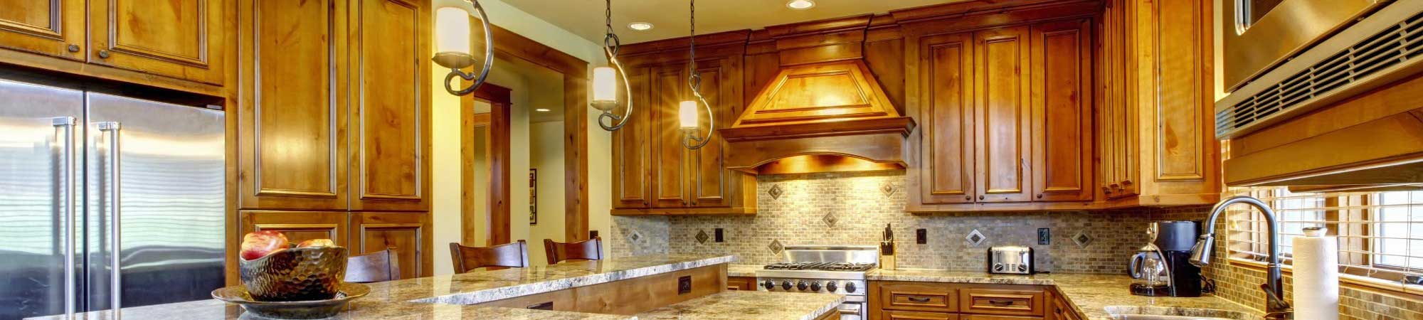 Wood Dyed Kitchen Cabinets