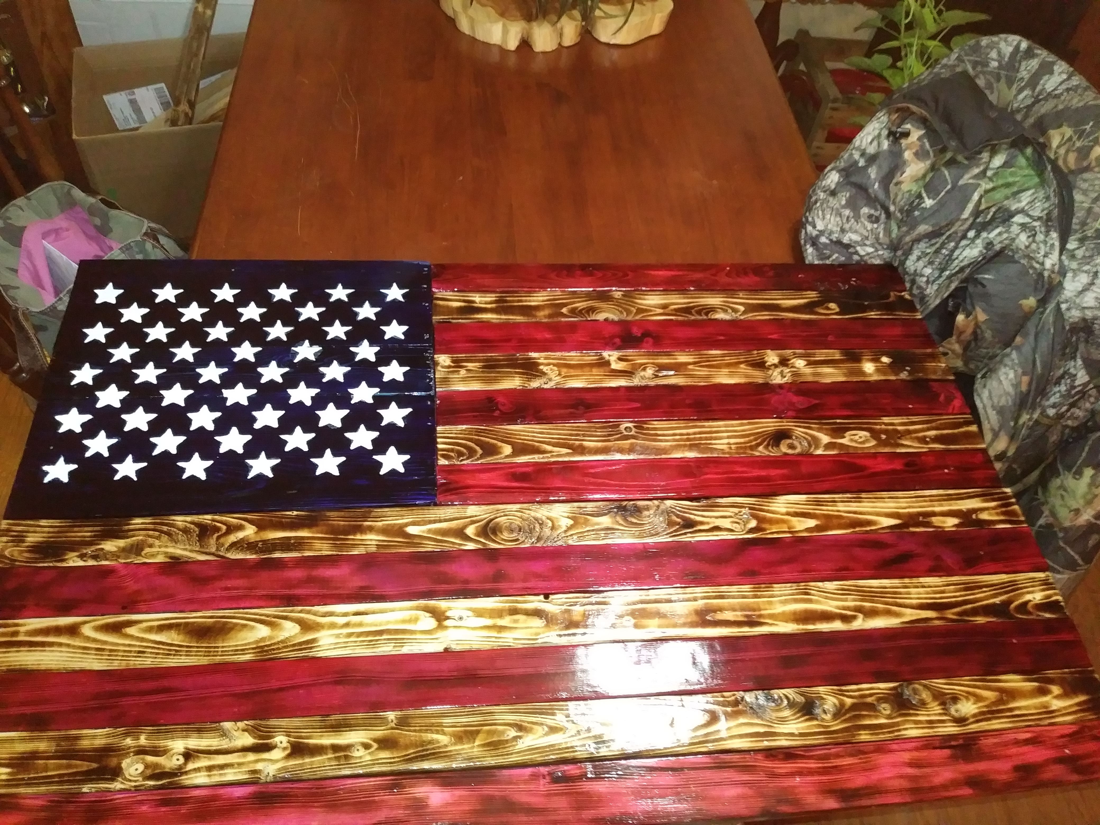 USA Wooden Flag Keda Dye