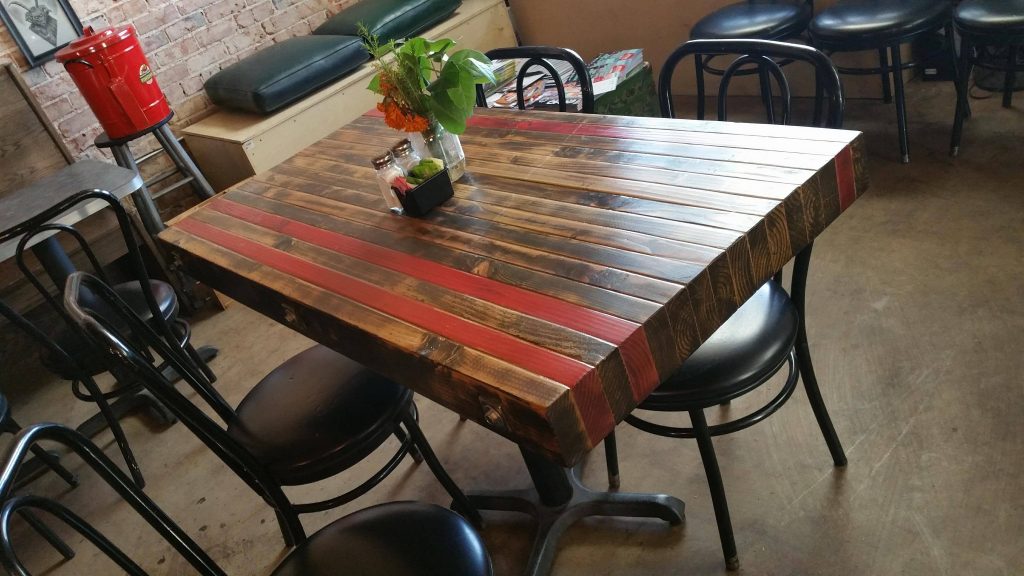 Pine Wood Dye Table That Goes With Custom Table and Fixtures